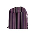 Shades of Pink and Black Striped Pattern Drawstring Pouches (Large)  View1