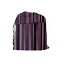 Shades of Pink and Black Striped Pattern Drawstring Pouches (Large)  View2
