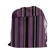 Shades Of Pink And Black Striped Pattern Drawstring Pouches (xxl) by yoursparklingshop