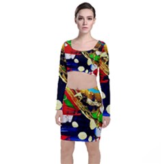 Catalina Island Not So Far 3 Long Sleeve Crop Top & Bodycon Skirt Set by bestdesignintheworld