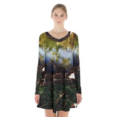 Highland Park 10 Long Sleeve Velvet V-neck Dress by bestdesignintheworld
