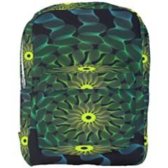 Abstract Ribbon Green Blue Hues Full Print Backpack by Simbadda