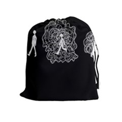 Drawing  Drawstring Pouches (extra Large) by ValentinaDesign