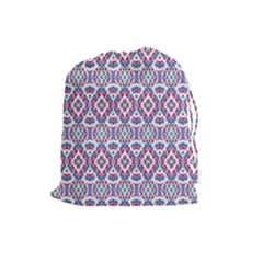 Colorful Folk Pattern Drawstring Pouches (large)  by dflcprints