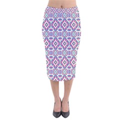 Colorful Folk Pattern Velvet Midi Pencil Skirt by dflcprints
