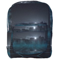 Skyline Night Star Sky Moon Sickle Full Print Backpack by Simbadda