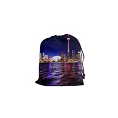 Toronto City Cn Tower Skydome Drawstring Pouches (xs)  by Simbadda
