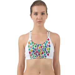 Tree Share Pieces Of The Puzzle Back Web Sports Bra by Simbadda