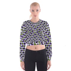 Hypnotic Geometric Pattern Cropped Sweatshirt by dflcprints