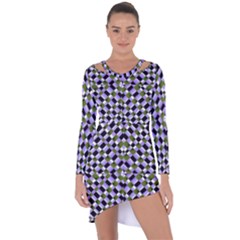 Hypnotic Geometric Pattern Asymmetric Cut-out Shift Dress by dflcprints