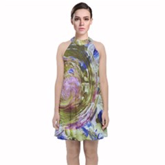 June Gloom 1 Velvet Halter Neckline Dress  by bestdesignintheworld