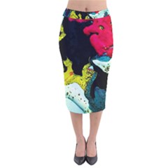 Buffalo Vision Velvet Midi Pencil Skirt by bestdesignintheworld