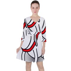 Dog Animal Pet Grin Sit Happy Ruffle Dress by Nexatart
