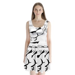 Dog Leash Lead Running Animal Split Back Mini Dress  by Nexatart