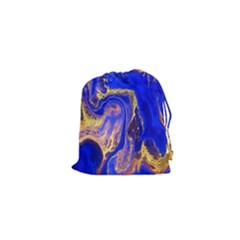 Blue Gold Marbled Drawstring Pouches (xs)  by NouveauDesign