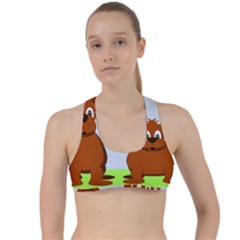 Animals Dogs Mutts Dog Pets Criss Cross Racerback Sports Bra by Nexatart