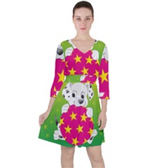 Dalmatians Dog Puppy Animal Pet Ruffle Dress by Nexatart
