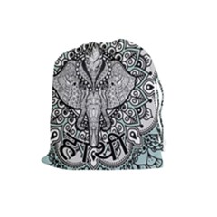 Ornate Hindu Elephant  Drawstring Pouches (large)  by Valentinaart