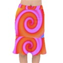 Swirl Orange Pink Abstract Mermaid Skirt View1