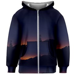 Nature Night Colorful Landscape Kids Zipper Hoodie Without Drawstring by Sapixe