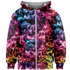 Smoke Colors Soul Black Blue Kids Zipper Hoodie Without Drawstring by Sapixe