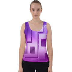 Purple Figures Rectangles Geometry Squares Velvet Tank Top by Sapixe
