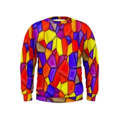 Mosaic Tiles Pattern Texture Kids  Sweatshirt by Sapixe