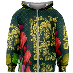 Background Reason Tulips Colors Kids Zipper Hoodie Without Drawstring by Sapixe