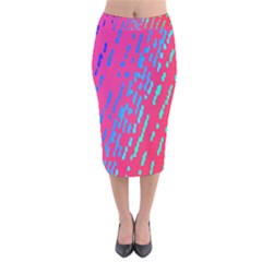 Background Desktop Mosaic Raspberry Velvet Midi Pencil Skirt by Sapixe