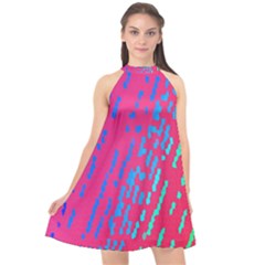 Background Desktop Mosaic Raspberry Halter Neckline Chiffon Dress  by Sapixe