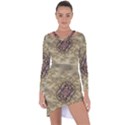 Fractal Art Colorful Pattern Asymmetric Cut-Out Shift Dress View1