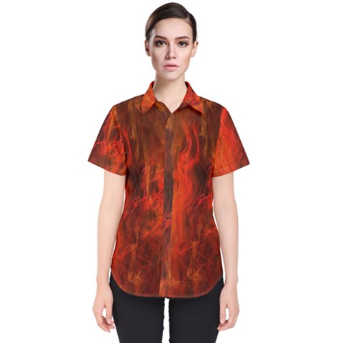 Fractal Abstract Background Physics Women s Short Sleeve Shirt by Sapixe