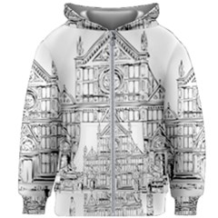 Line Art Architecture Church Italy Kids Zipper Hoodie Without Drawstring by Sapixe
