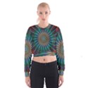Fractal Peacock Rendering Cropped Sweatshirt View1