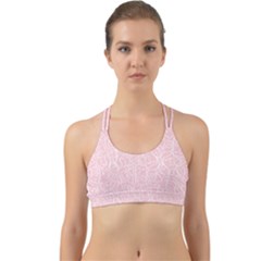 Elios Shirt Faces In White Outlines On Pale Pink Cmbyn Back Web Sports Bra by PodArtist