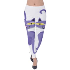 Cat Clipart Animal Cartoon Pet Velvet Leggings by Sapixe
