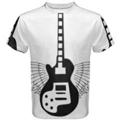 Guitar Abstract Wings Silhouette Men s Cotton Tee by Sapixe