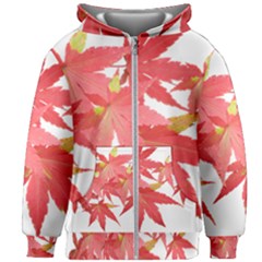 Leaves Maple Branch Autumn Fall Kids Zipper Hoodie Without Drawstring by Sapixe