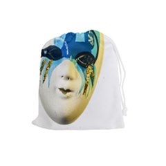 Porcelain Mask Minature Mask Drawstring Pouches (large)  by Sapixe