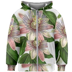 Passion Flower Flower Plant Blossom Kids Zipper Hoodie Without Drawstring by Sapixe