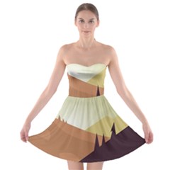 Sky Art Silhouette Panoramic Strapless Bra Top Dress by Sapixe