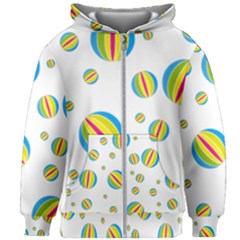 Balloon Ball District Colorful Kids Zipper Hoodie Without Drawstring by Sapixe