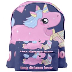 Long Distance Lover - Cute Unicorn Giant Full Print Backpack by Valentinaart