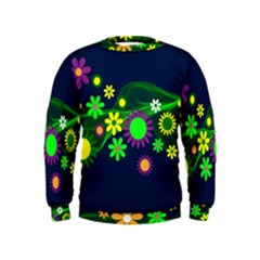 Flower Power Flowers Ornament Kids  Sweatshirt by Sapixe