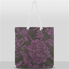 Purple Black Red Fabric Textile Full Print Rope Handle Tote (large) by Sapixe