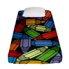 Colored Pencils Pens Paint Color Fitted Sheet (single Size) by Sapixe