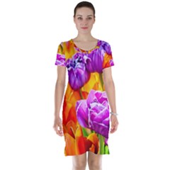 Tulip Flowers Short Sleeve Nightdress by FunnyCow