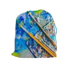 Artist Palette And Brushes Drawstring Pouches (extra Large) by FunnyCow