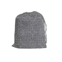 Linear Intricate Geometric Pattern Drawstring Pouches (large)  by dflcprints