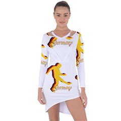 German Soccer Player Germany German Flag Colors Black Gold Red Logo Typography Sports Asymmetric Cut-out Shift Dress by yoursparklingshop